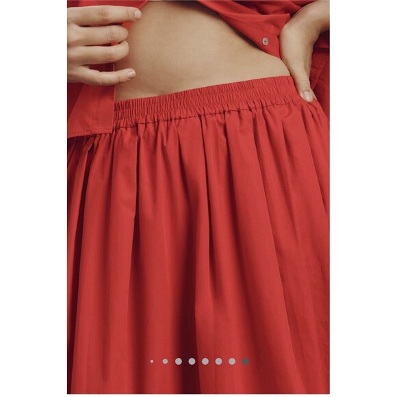 Anthropologie Maeve Pull-On Circle Skirt Sz Lg Red - Picture 5 of 10